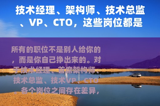 技术经理、架构师、技术总监、VP、CTO，这些岗位都是如何挣出来
