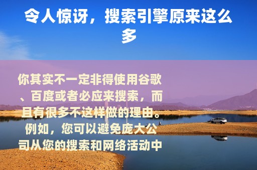 令人惊讶，搜索引擎原来这么多