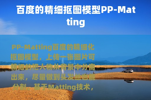 百度的精细抠图模型PP-Matting