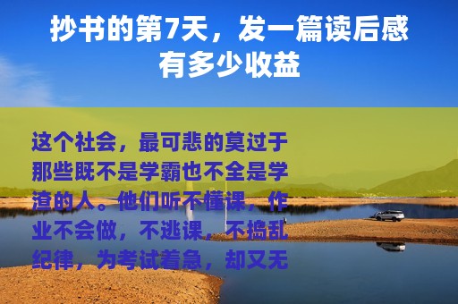 抄书的第7天，发一篇读后感有多少收益