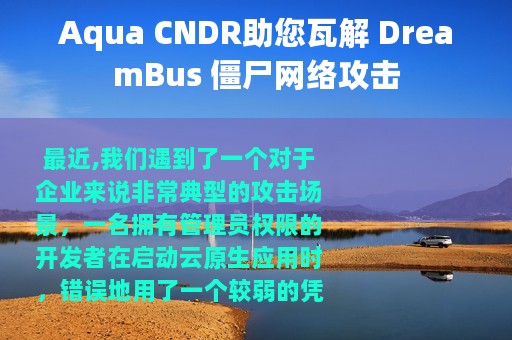 Aqua CNDR助您瓦解 DreamBus 僵尸网络攻击