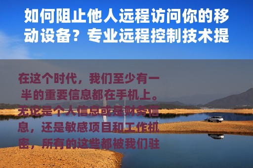 如何阻止他人远程访问你的移动设备？专业远程控制技术提供者的建议