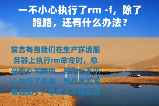 一不小心执行了rm -f，除了跑路，还有什么办法？