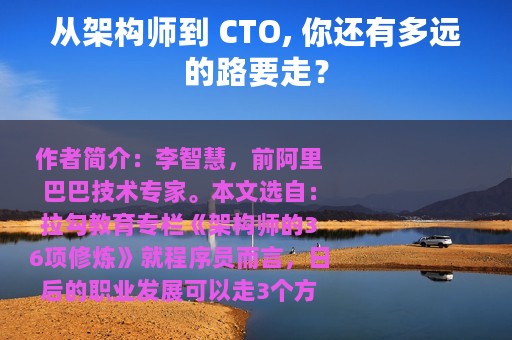 从架构师到 CTO, 你还有多远的路要走？