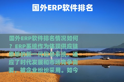 国外ERP软件排名