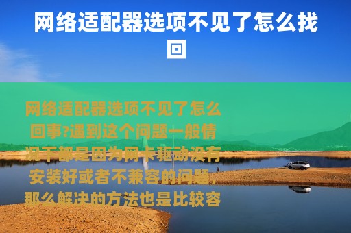 网络适配器选项不见了怎么找回
