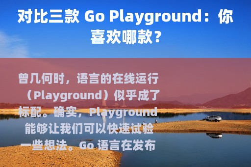 对比三款 Go Playground：你喜欢哪款？