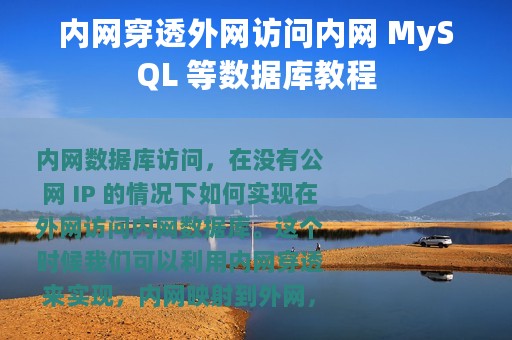 内网穿透外网访问内网 MySQL 等数据库教程