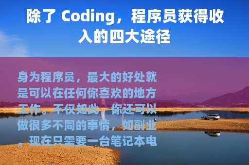除了 Coding，程序员获得收入的四大途径