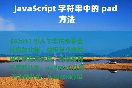JavaScript 字符串中的 pad 方法