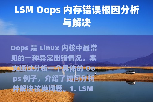 LSM Oops 内存错误根因分析与解决