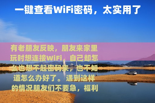 一键查看WiFi密码,太实用了 一键查看WiFi密码,太实用了