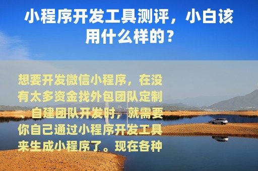 小程序开发工具测评，小白该用什么样的？