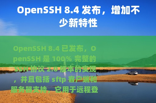 OpenSSH 8.4 发布，增加不少新特性
