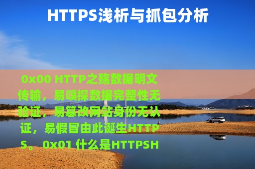 HTTPS浅析与抓包分析