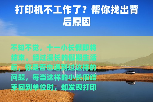 打印机不工作了？帮你找出背后原因