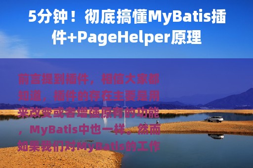 5分钟！彻底搞懂MyBatis插件+PageHelper原理