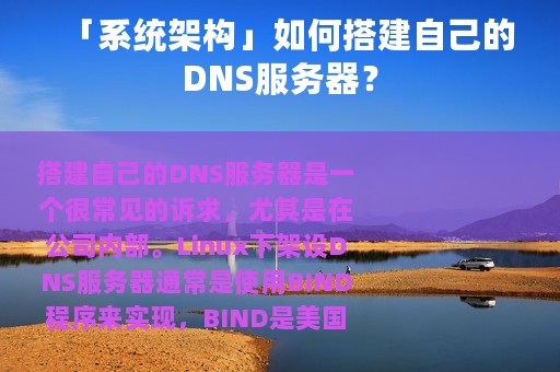 「系统架构」如何搭建自己的DNS服务器？