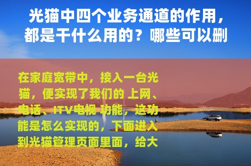 光猫中四个业务通道的作用，都是干什么用的？哪些可以删除？