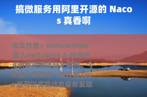 搞微服务用阿里开源的 Nacos 真香啊