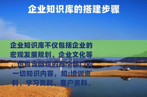 企业知识库的搭建步骤