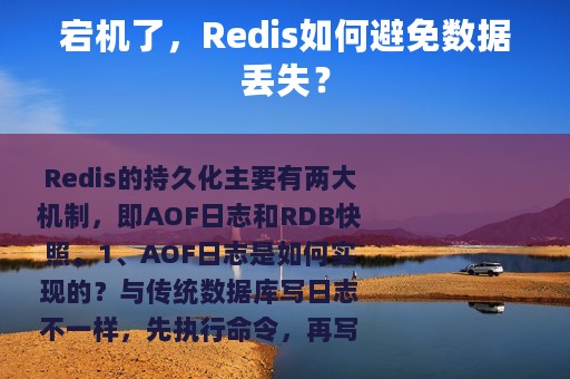 宕机了，Redis如何避免数据丢失？