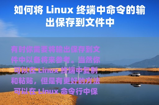 如何将 Linux 终端中命令的输出保存到文件中
