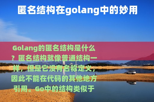 匿名结构在golang中的妙用