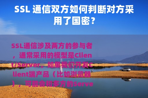 SSL 通信双方如何判断对方采用了国密？