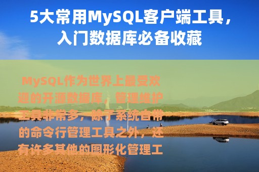 5大常用MySQL客户端工具，入门数据库必备收藏