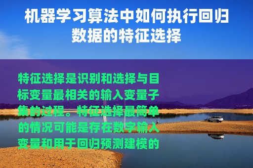 机器学习算法中如何执行回归数据的特征选择