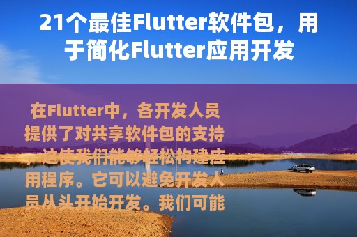21个最佳Flutter软件包，用于简化Flutter应用开发