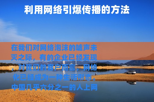 利用网络引爆传播的方法