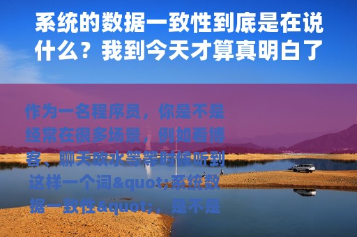 系统的数据一致性到底是在说什么？我到今天才算真明白了