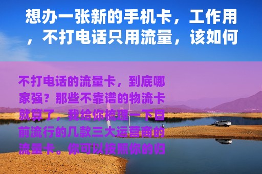 想办一张新的手机卡，工作用，不打电话只用流量，该如何选择？