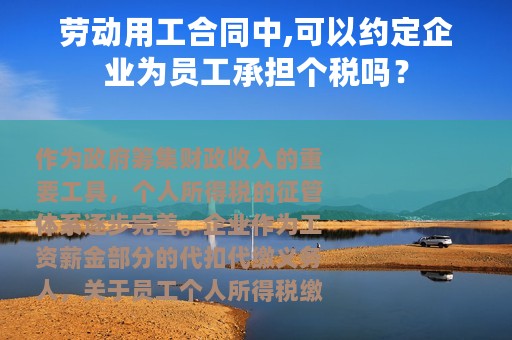 劳动用工合同中,可以约定企业为员工承担个税吗？