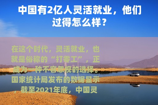 中国有2亿人灵活就业，他们过得怎么样？