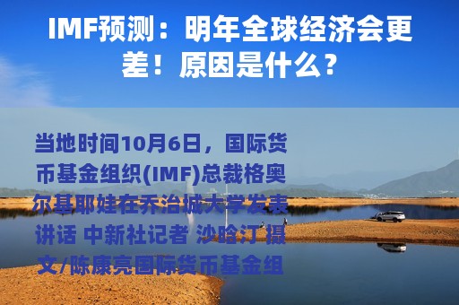 IMF预测：明年全球经济会更差！原因是什么？