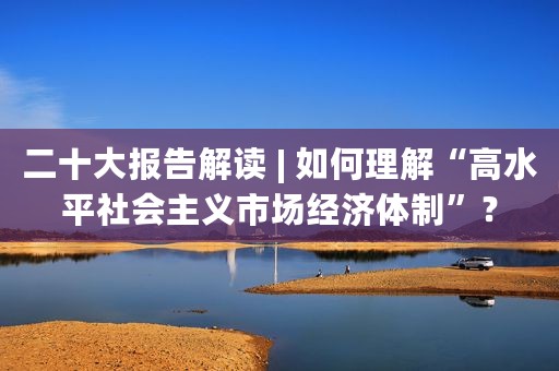 二十大报告解读 | 如何理解“高水平社会主义市场经济体制”？