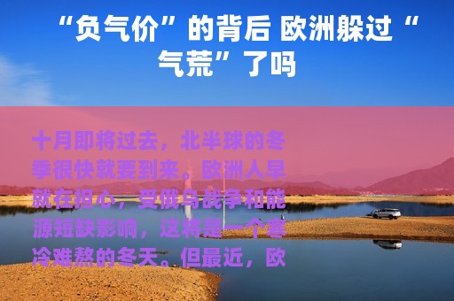 “负气价”的背后 欧洲躲过“气荒”了吗