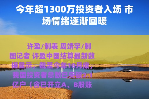 今年超1300万投资者入场 市场情绪逐渐回暖