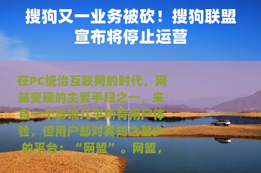 搜狗又一业务被砍！搜狗联盟宣布将停止运营