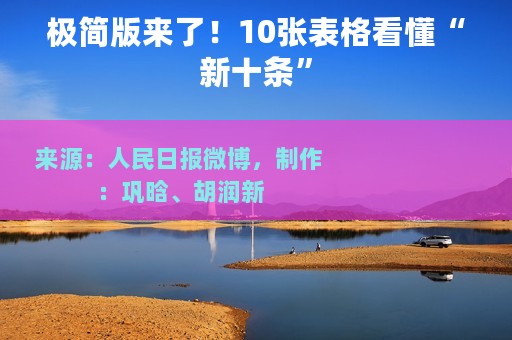 极简版来了！10张表格看懂“新十条”