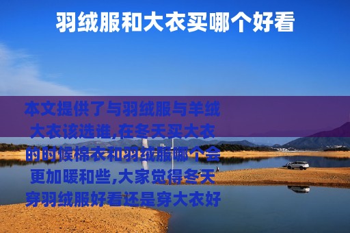 羽绒服和大衣买哪个好看