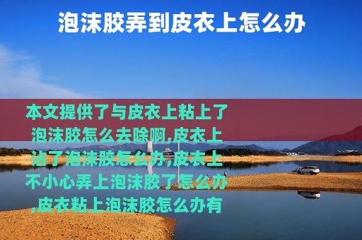 泡沫胶弄到皮衣上怎么办