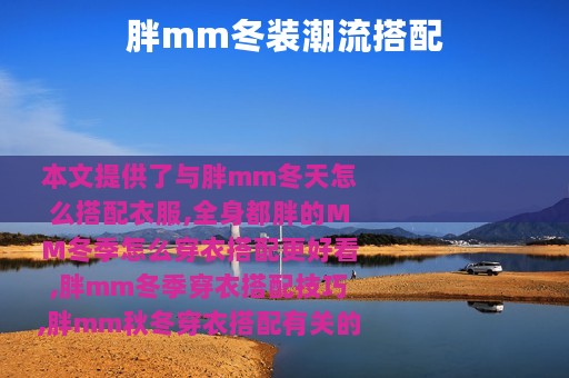 胖mm冬装潮流搭配