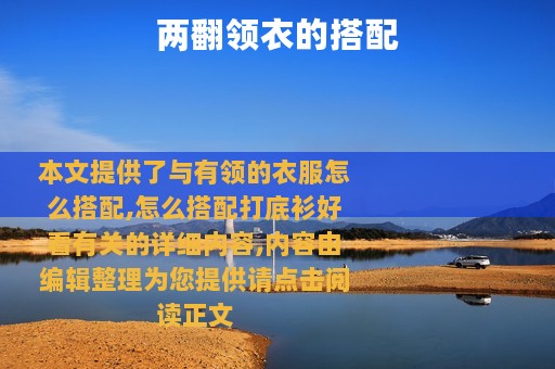 两翻领衣的搭配