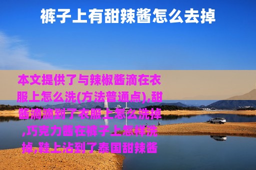 裤子上有甜辣酱怎么去掉