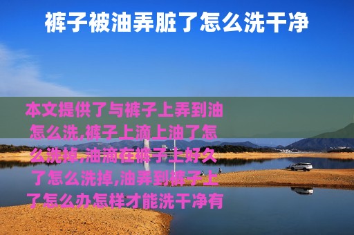 裤子被油弄脏了怎么洗干净