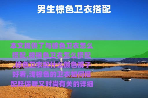 男生棕色卫衣搭配